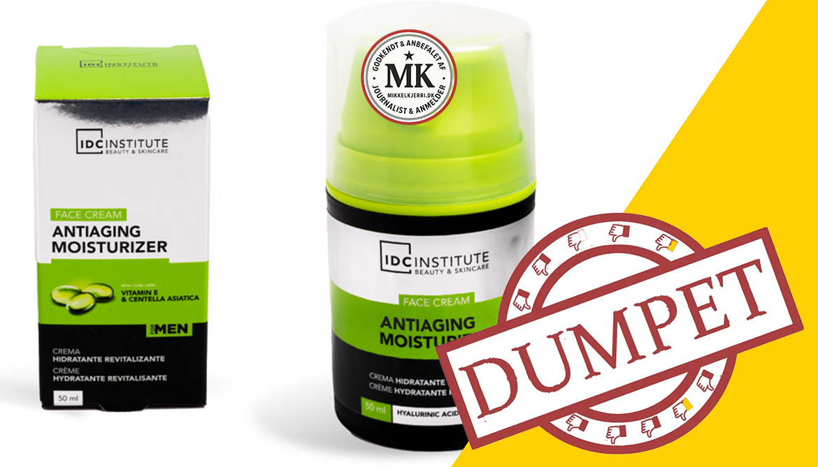 Anmeldelse: IDC Institute Anti-Aging Moisturizer Face Cream – DUMPET! (Ikke bestået!)