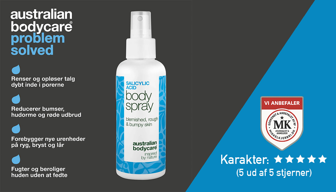 ANMELDELSE: Salicylsyre spray mod bumser og uren hud på kroppen