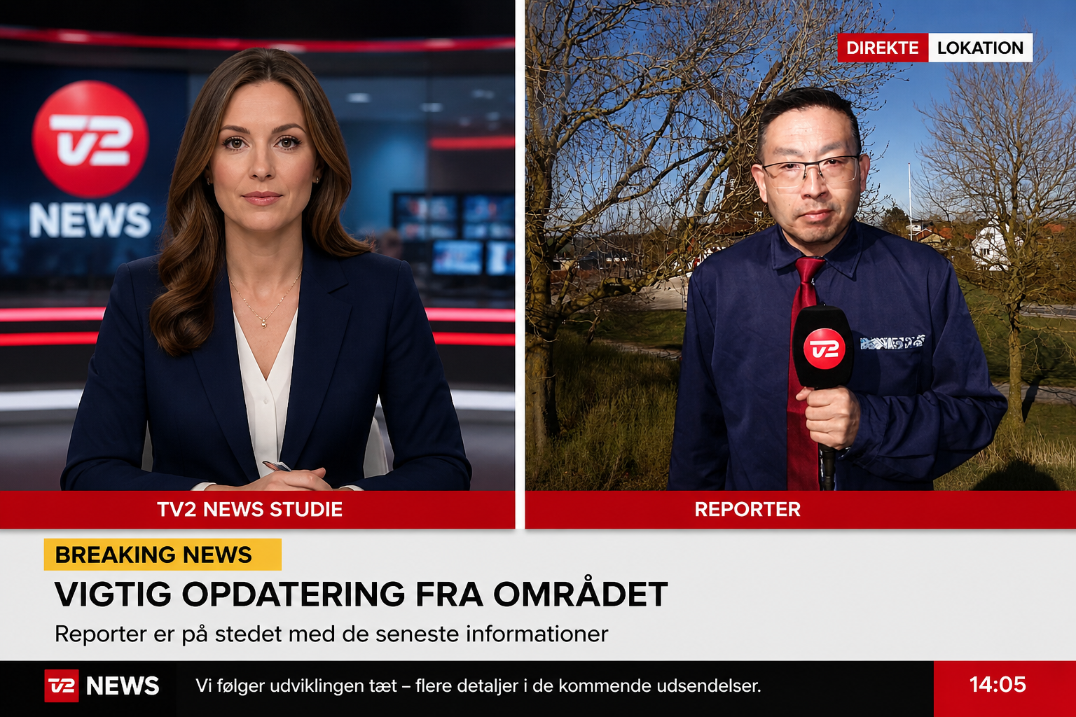Mikkel Kjerri dækker aktuelle nyheder fra Djursland for både TV 2 og DR
